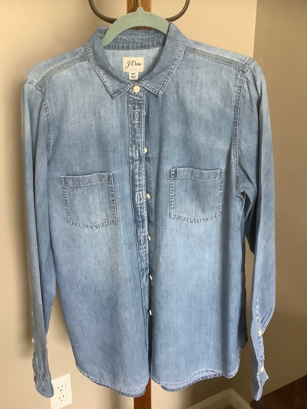 J. Crew Light Blue Denim Button-Up Shirt